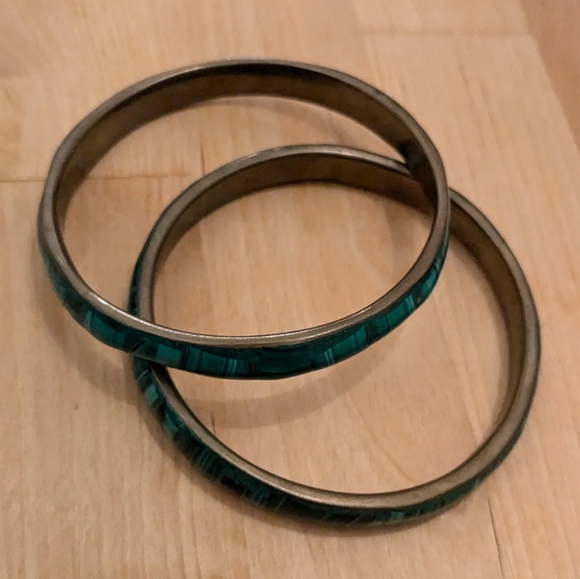 Malachite Bangle Bracelets - Picture 2 of 2